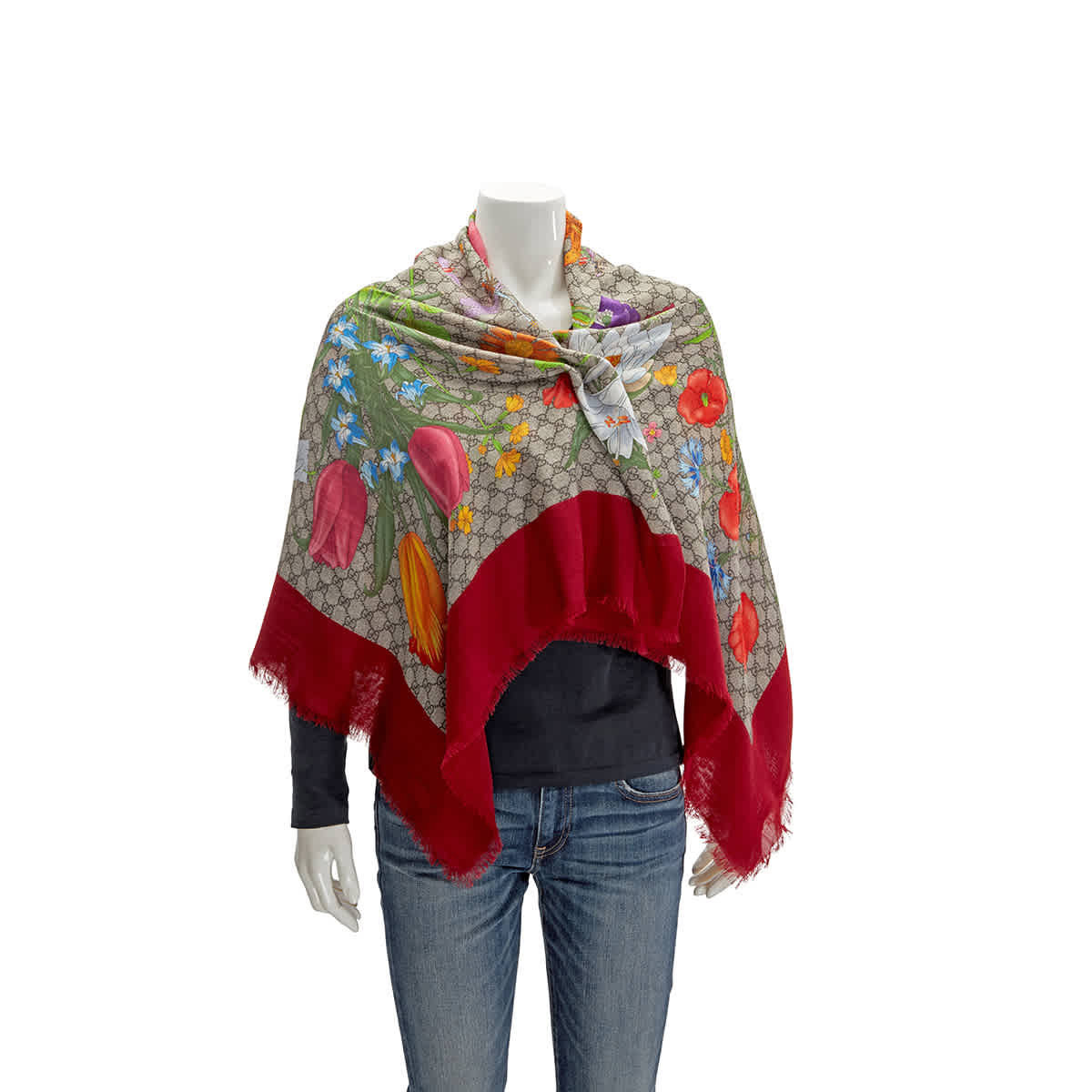 gucci flora print scarf