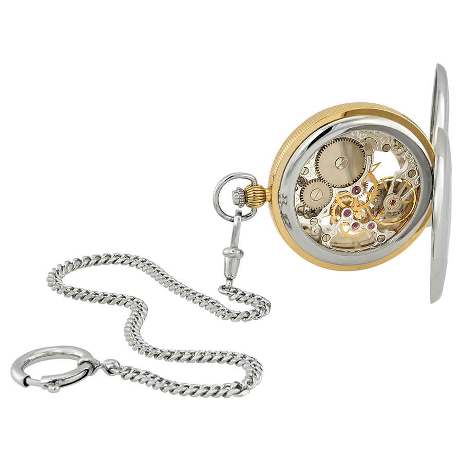 Shop Tissot Bridgeport Mechanical Pocket Watch T859.405.29.273.00 In Two Tone  / Black / Rose / Silver / Skeleton