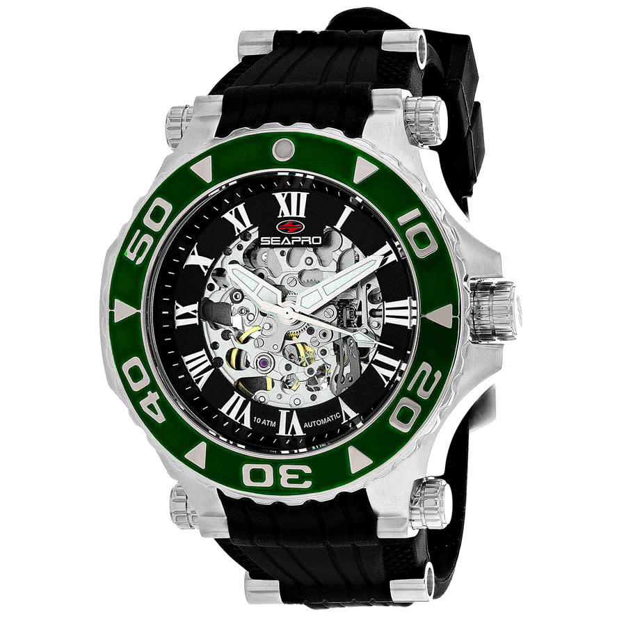 Shop Seapro Seaway Black Dial Men's Watch Sp7752 In Black / Green