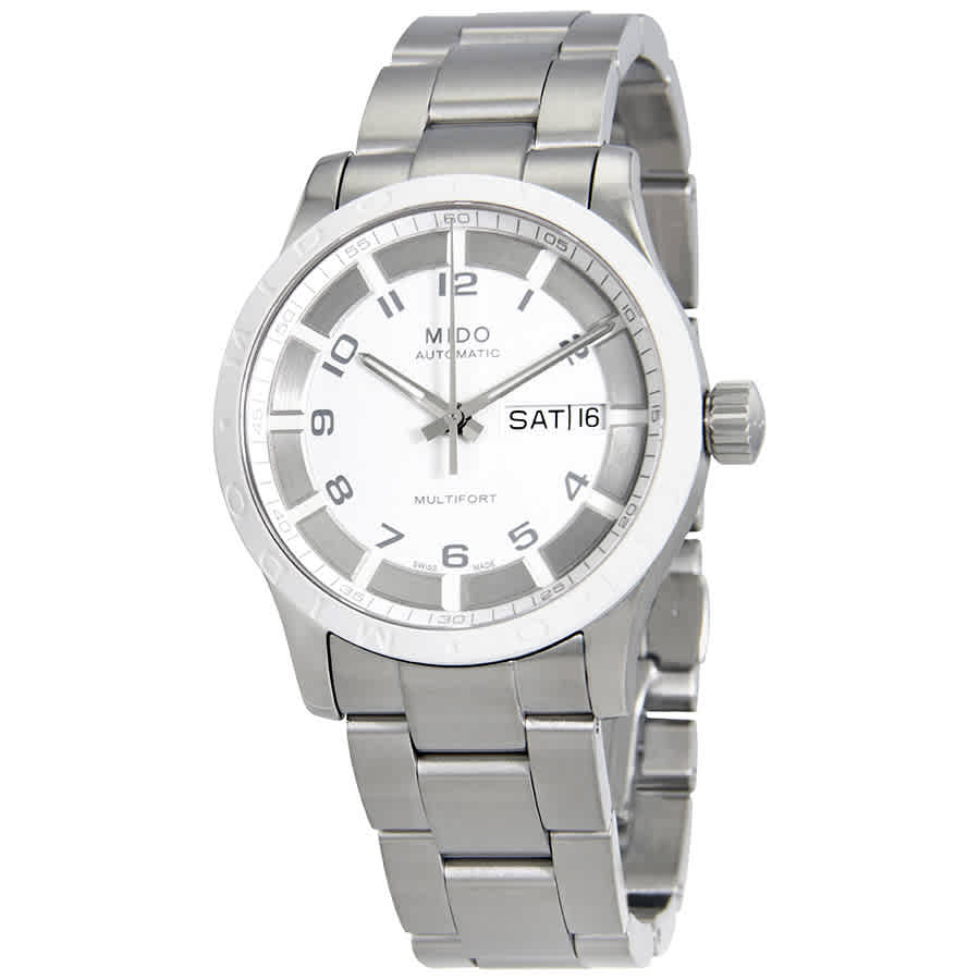 Mido Multifort Automatic White Dial 38 Mm Watch M018.830.11.012.00 In Silver Tone,white