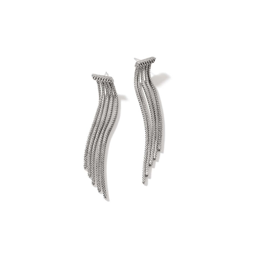 John Hardy Curb Link Tassel Earring In Silver-tone