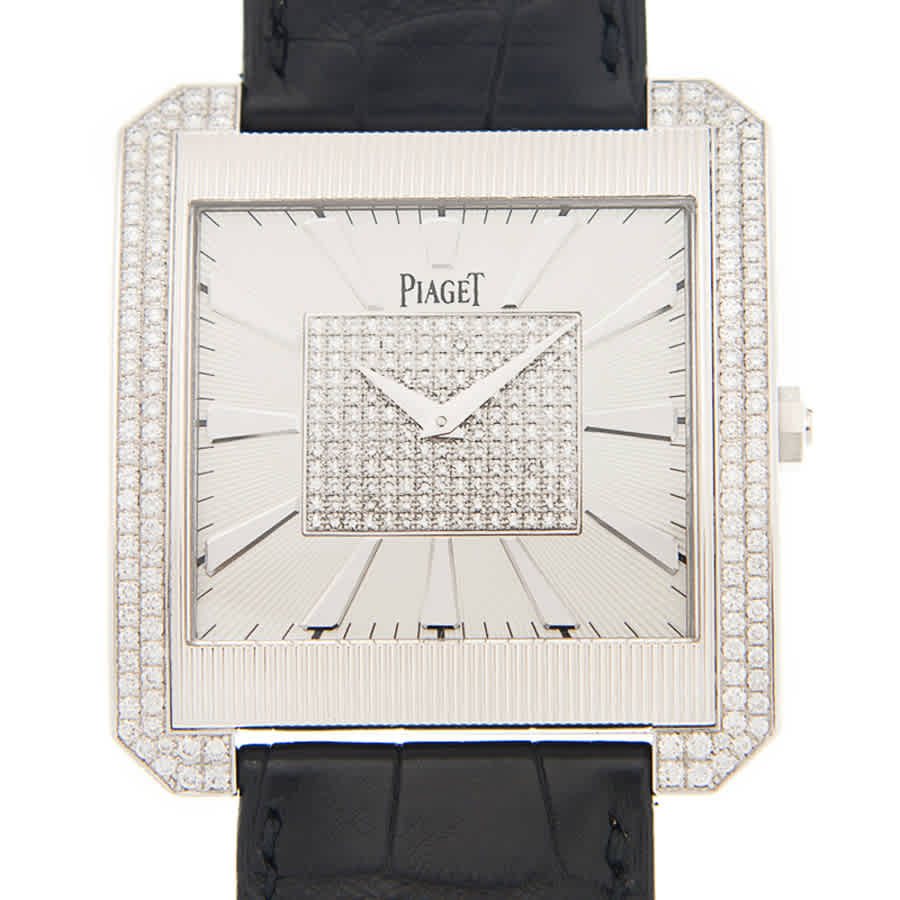 Shop Piaget Black Tie Hand Wind Diamond Silver Dial Unisex Watch Goa32006 In Black / Gold / Gold Tone / Silver / White