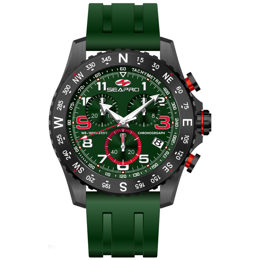 Seapro Men's Gallantry Green Dial Watch In Black / Green