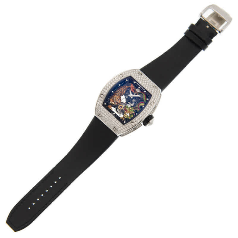 Shop Richard Mille Tourbillon Tiger And Dragon Ladies Watch Rm51-01 In Black / Gold / Gold Tone / White