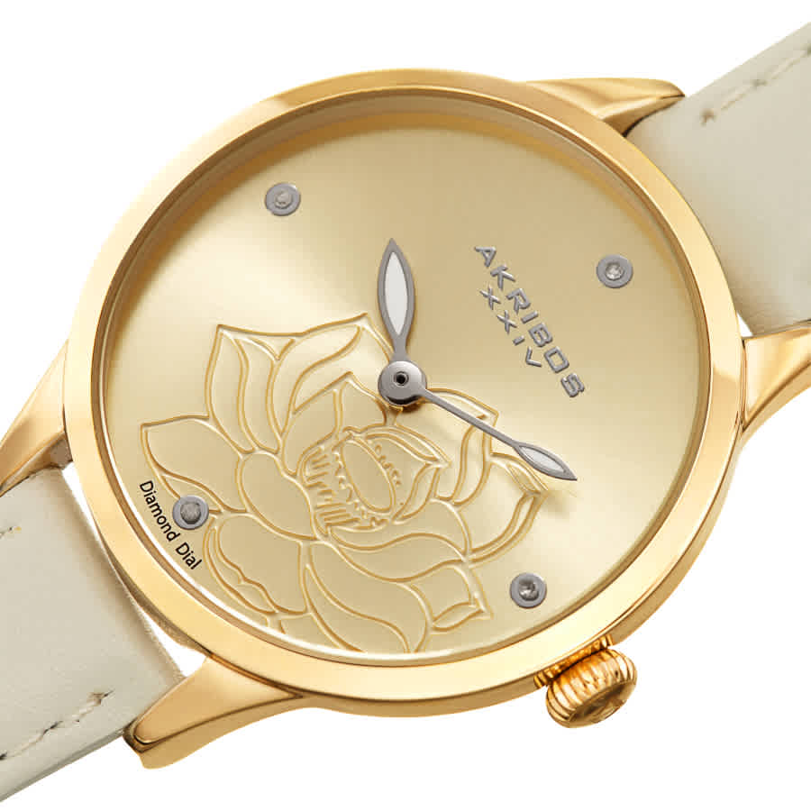 Akribos XXIV Diamond Gold Dial Ladies Watch AK1047WT — image 2