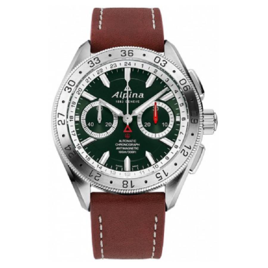 Alpina Alpiner4 Mens Chronograph Automatic Watch Al-860grs5aq6 In Brown / Green