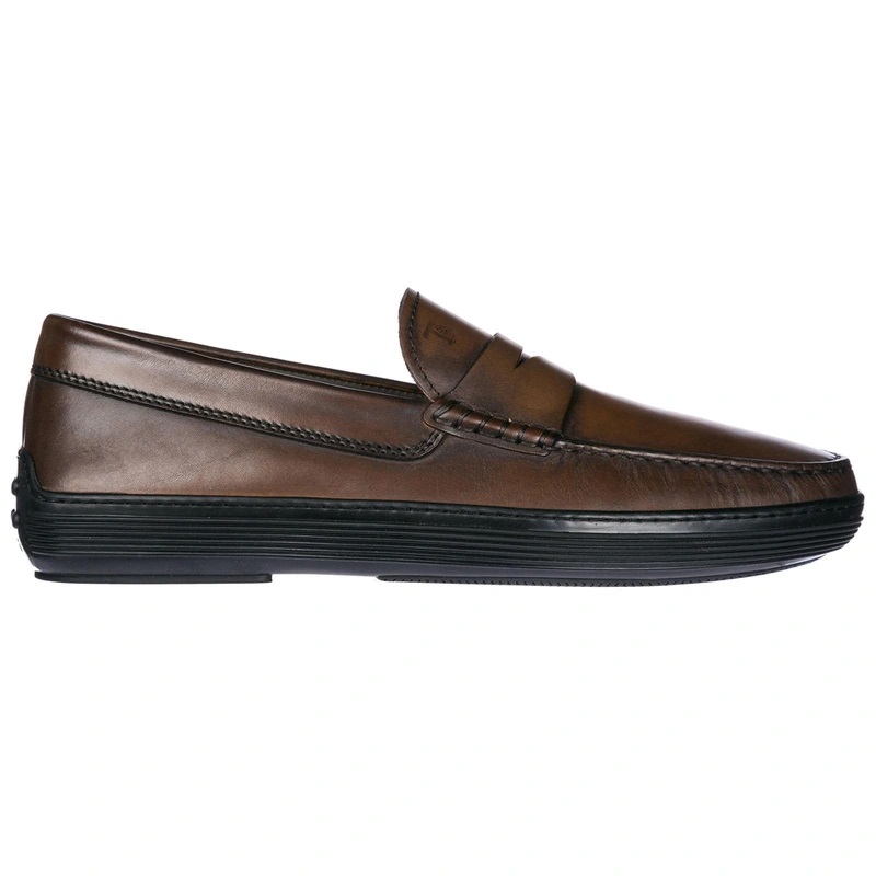 tods silver loafers