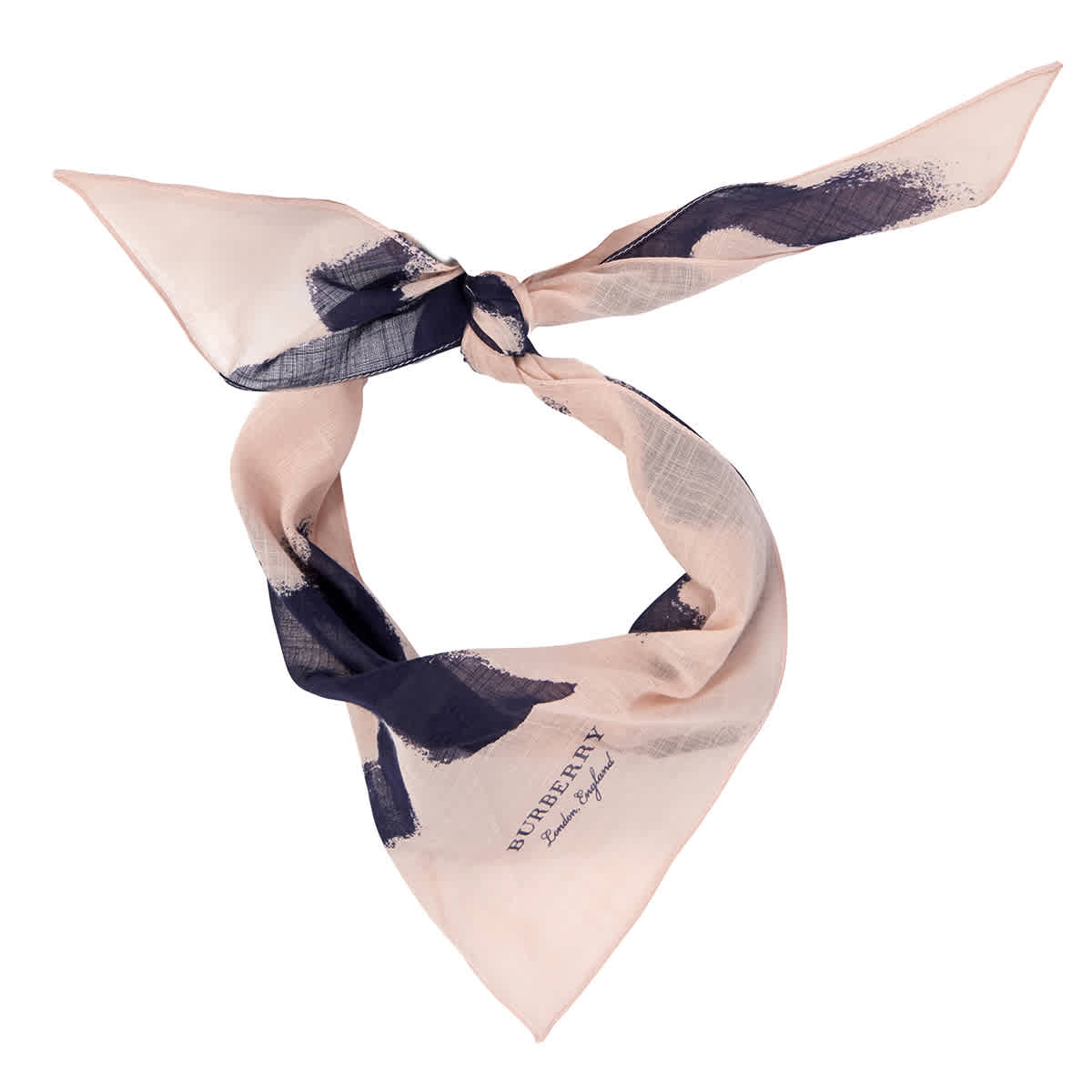 Burberry Apricot Pink Bird Print Cotton Scarf