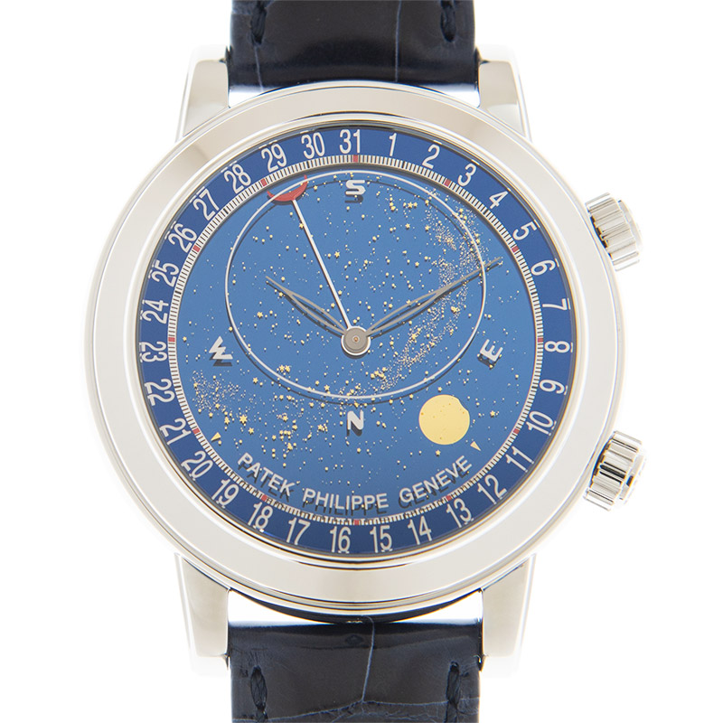 Patek Philippe Grand Complications Platinum Mens Watch 6102p-001 In Blue / Platinum / Skeleton / White