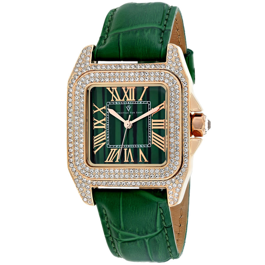 Click to view more detailed imagery on our partner's website Christian Van Sant Radieuse Quartz Green Dial Ladies Watch Cv4424 In Gold Tone,green,pink,rose Gold Tone,yellow