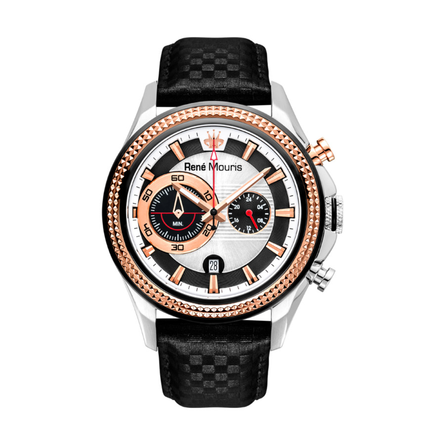 Rene Mouris Trofeo Chronograph Silver And Black Dial Mens Watch 90119rm2 In Black,gold Tone,pink,rose Gold Tone,silver Tone