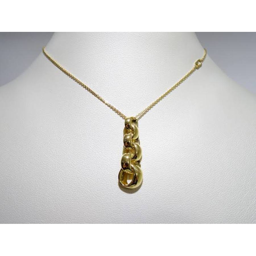 Chimento Greca Interlocking Circle Necklace In Gold-tone