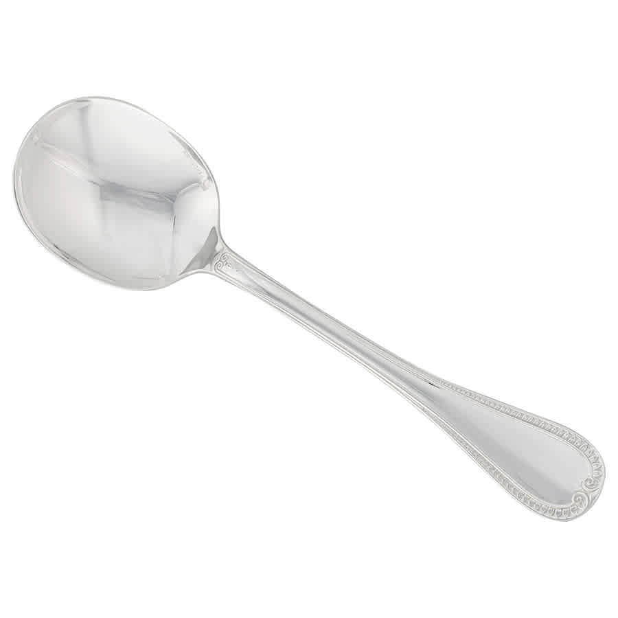 Christofle Sterling Silver Malmaison Cream Soup Spoon 1418-001 In Cream / Silver