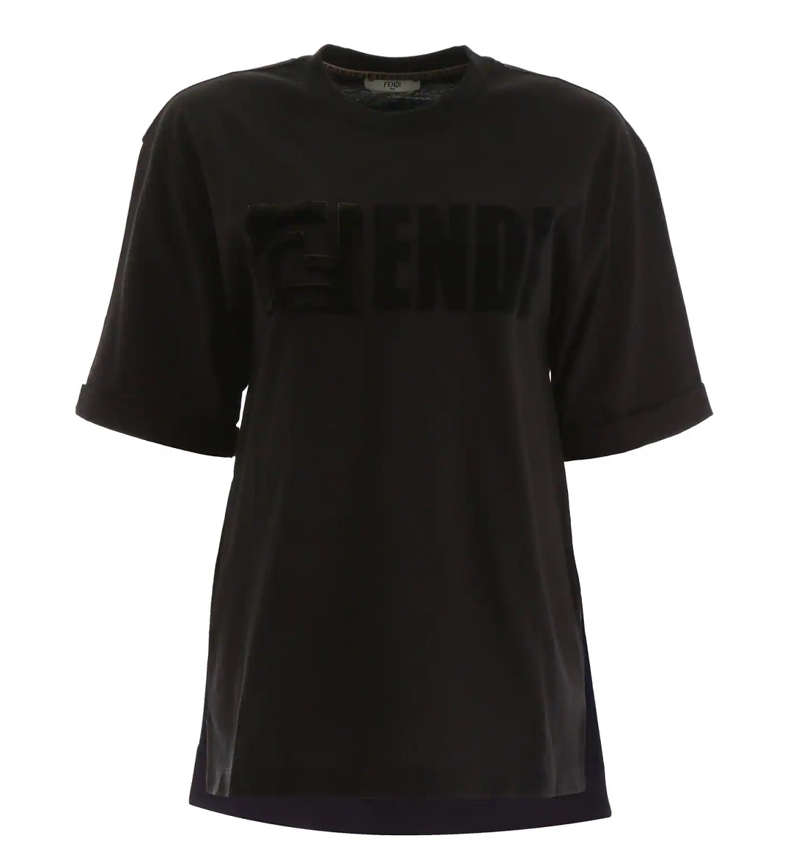 Fendi Black Short-sleeve Cotton Jersey Logo T-shirt