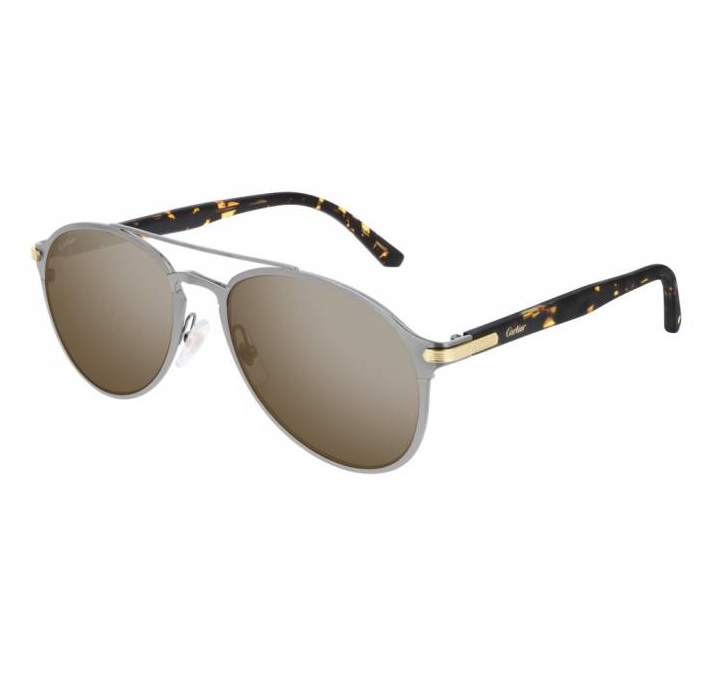 CARTIER BRONZE AVIATOR MENS SUNGLASSES CT0212S 003 56