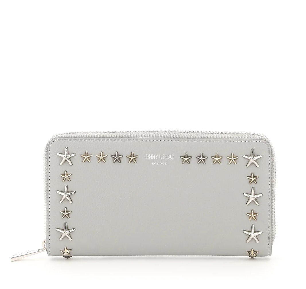 JIMMY CHOO JIMMY CHOO PIPPA MOONSTONE/MIX LEATHER ZIP-AROUND WALLET