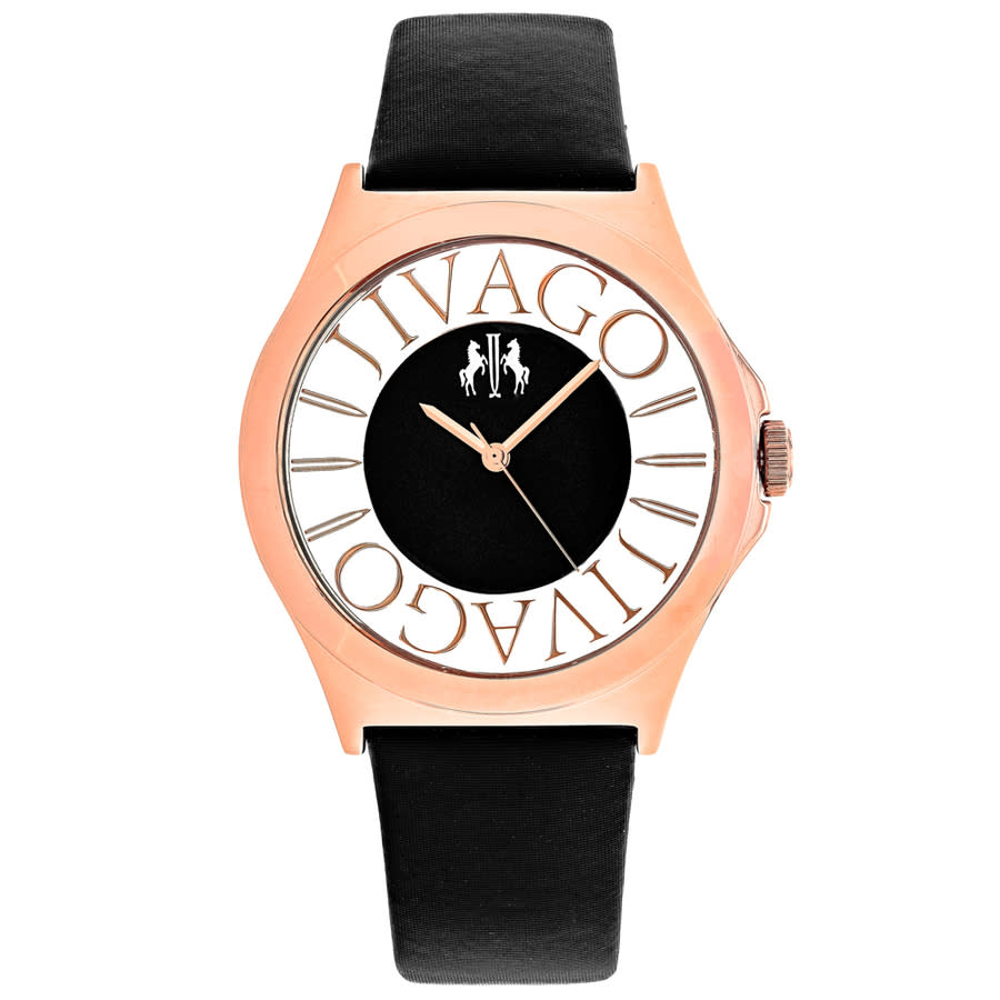 Shop Jivago Fun Quartz Black Dial Ladies Watch Jv8431 In Black / Gold Tone / Rose / Rose Gold Tone