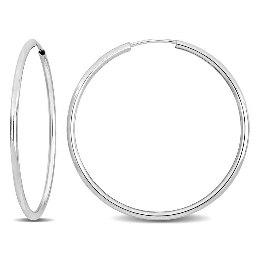 Amour 30mm Hoop Earrings In 14k White Gold In White