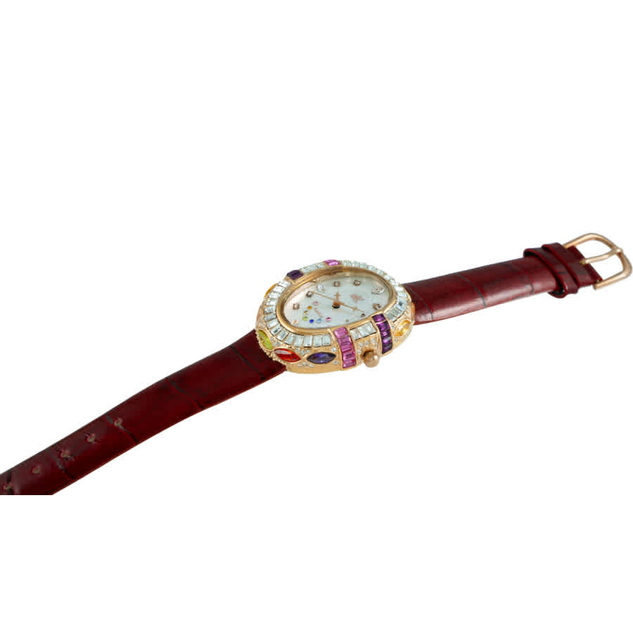 Shop Adee Kaye Ak2527-l Rose Gold-tone Dial Ladies Watch Ak2113-lrg In Red   / Brass / Gold / Gold Tone / Mop / Rhodium / Rose / Rose Gold / Rose Gold Tone