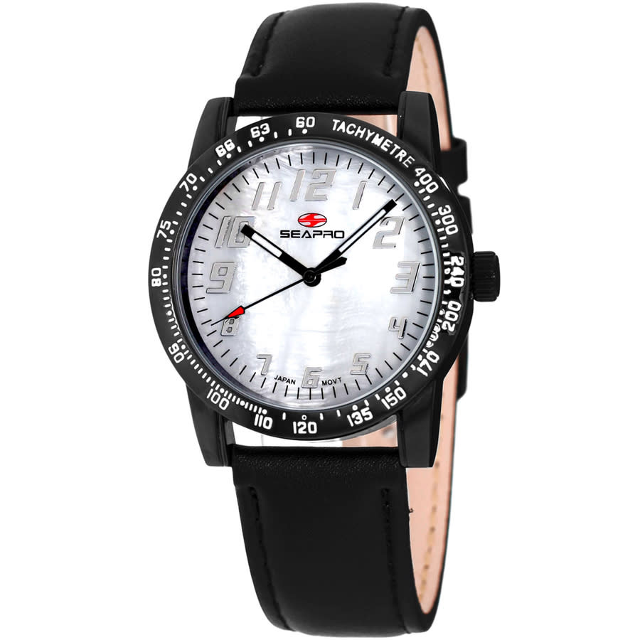 Shop Seapro Bold Mother Of Pearl Dial Ladies Watch Sp5210 In Black / Mop / Mother Of Pearl