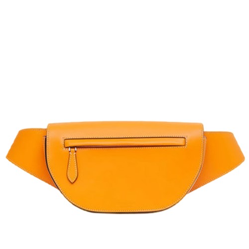 BURBERRY BURBERRY MENS DEEP ORANGE SMALL TOPSTITCHED LEATHER OLYMPIA BUM BAG