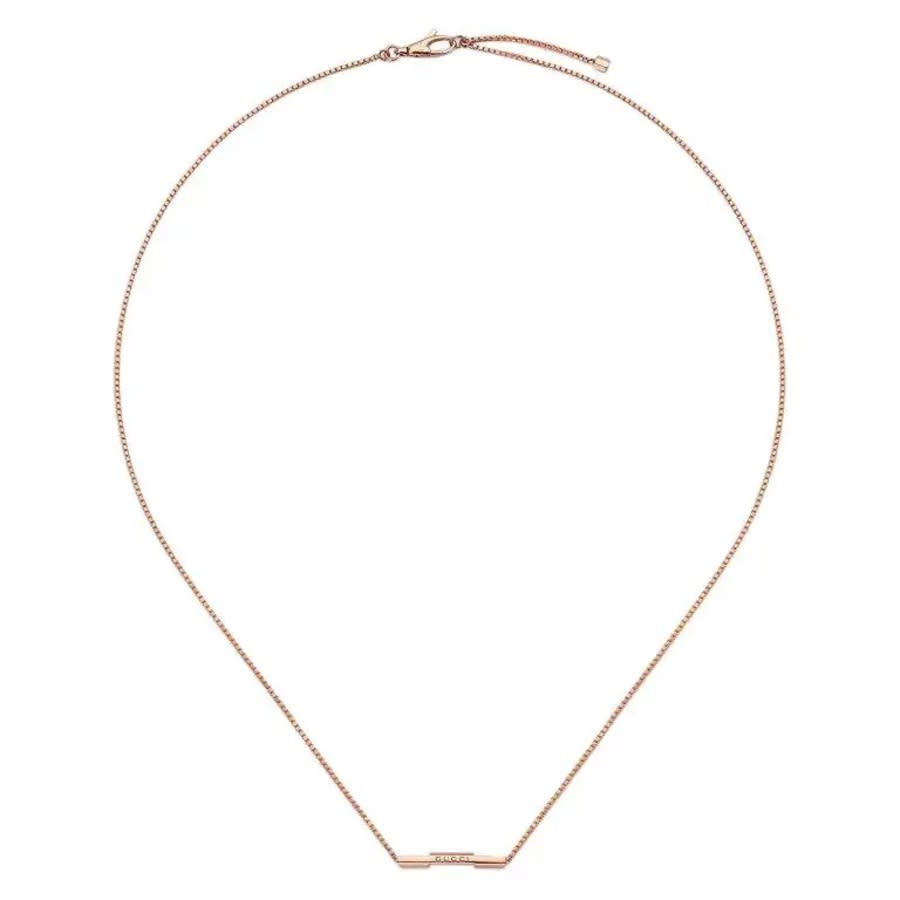 Gucci Link To Love Necklace With '' Bar In Rose Gold In Rose Gold-tone