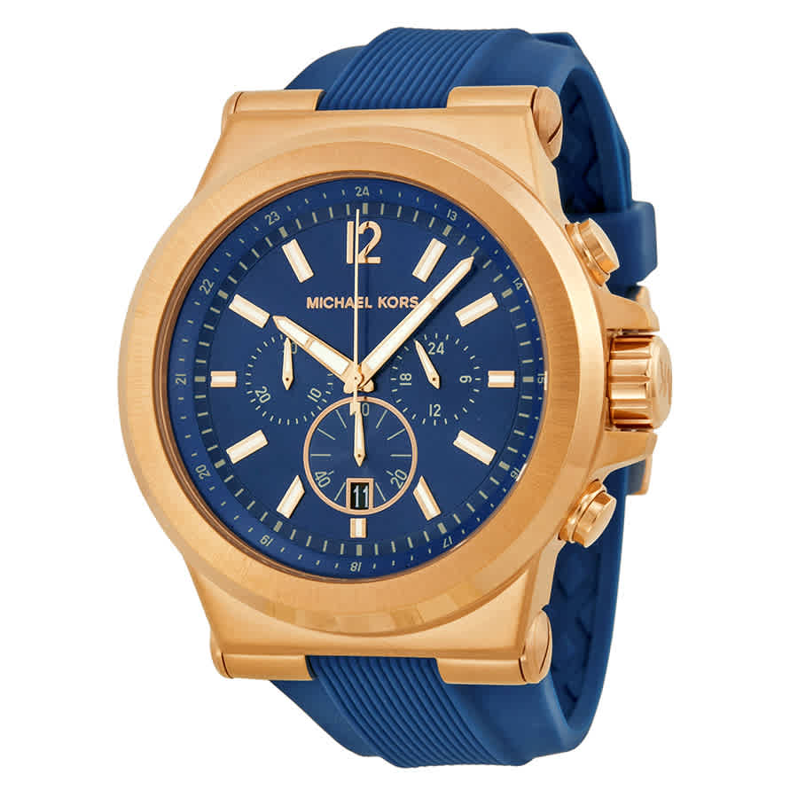 Michael Kors Dylan Navy Dial Watch Mk8295 In Blue,gold Tone,pink,rose Gold Tone |