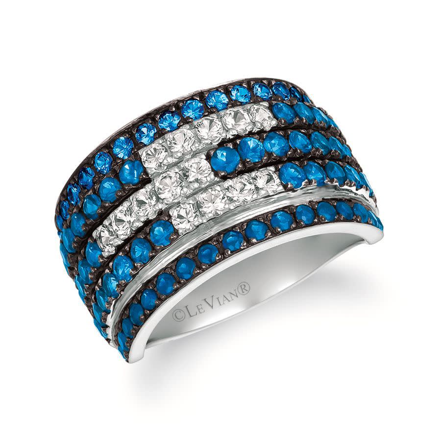Le Vian Ladies Precious Fashion Ring In 14k Vanilla Gold In Blue