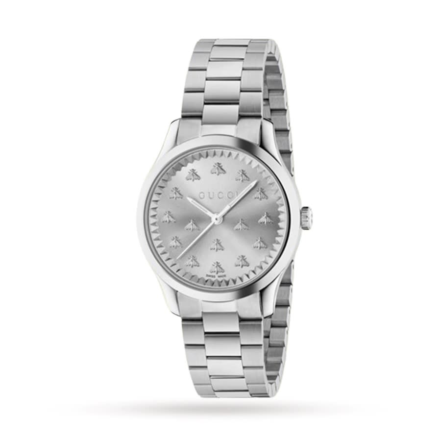 Shop Gucci G-timeless Quartz Silver Dial Ladies Watch Ya1265031