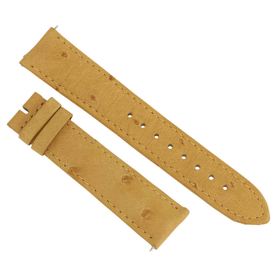 Hadley Roma 20 Mm Matte Buttercup Ostrich Leather Strap In Yellow