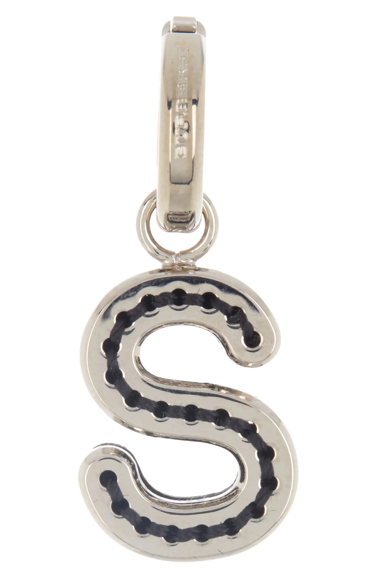 Burberry Leather-topstitched 's' Alphabet Charm In Palladium/back