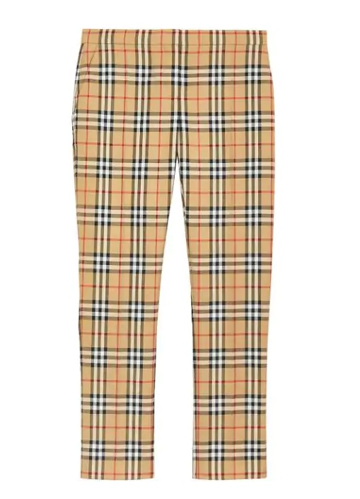 Burberry Check Print Trousers In N,a