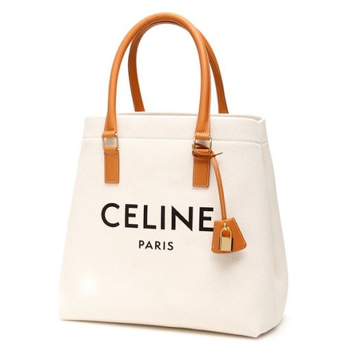 horizontal cabas celine in canvas with celine print and calfskin