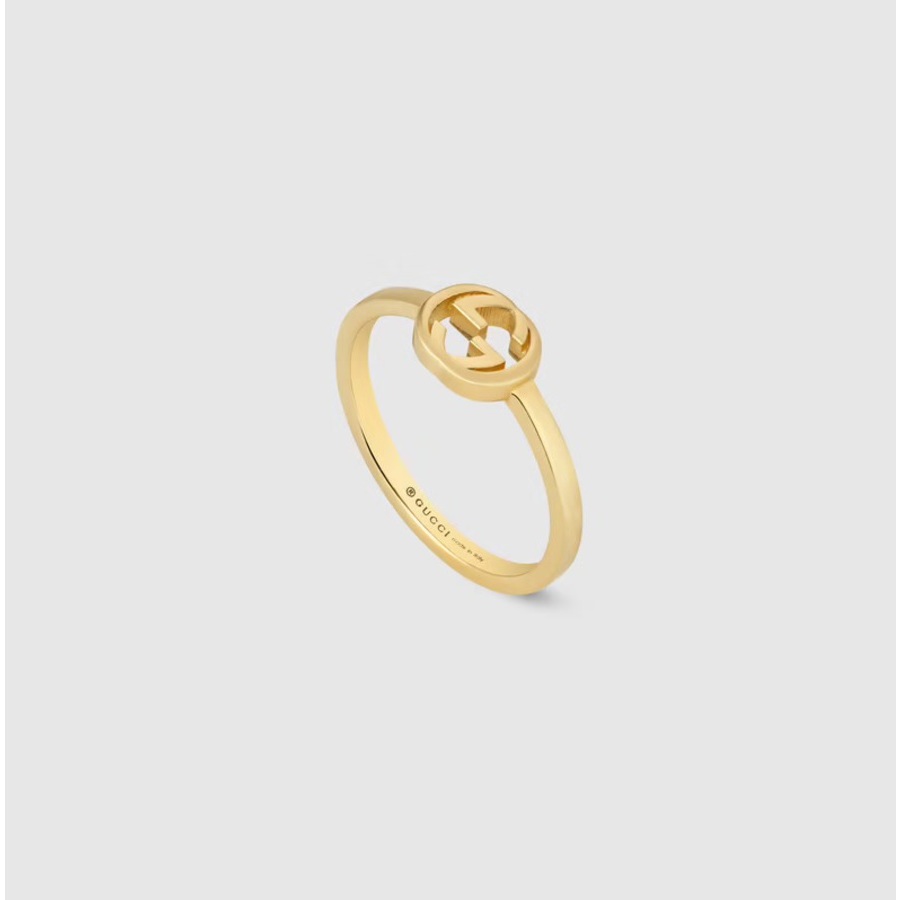 Gucci 18kt Yellow Gold Interlocking G Ring In Yellow