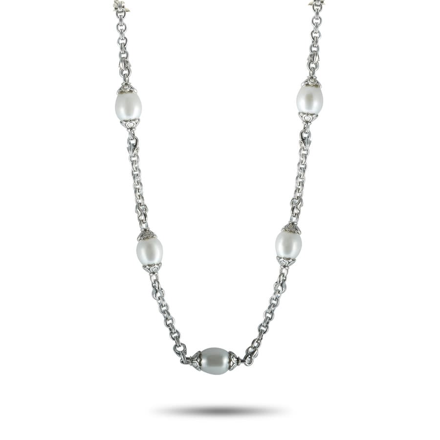 Scott Kay Silver Pearl Necklace In Multi-color