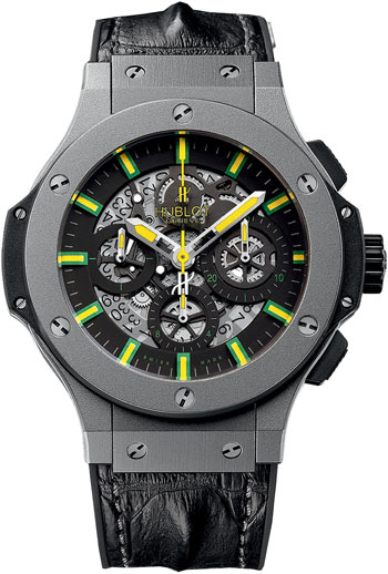 Hublot Oscar Niemeyer Skeleton Dial Black Leather Mens Watch 311.ai.1149.hr.nie11 In Black,tortoise