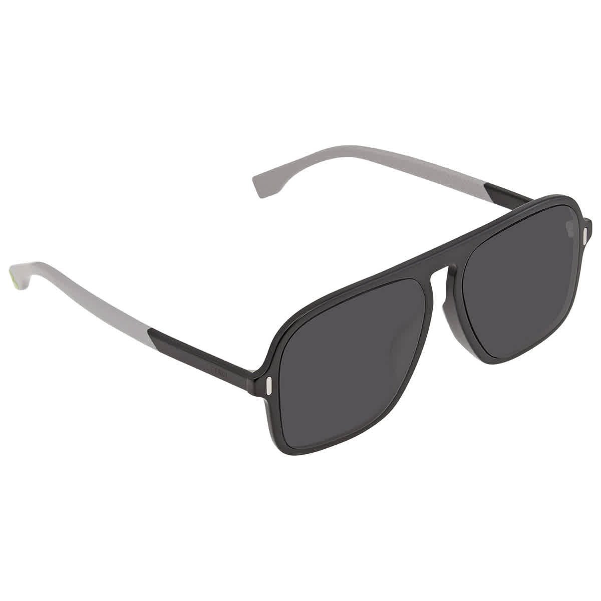 Fendi Grey Rectangular Sunglasses Ff M0066/f/s 0807 Ir 58 In Black,grey