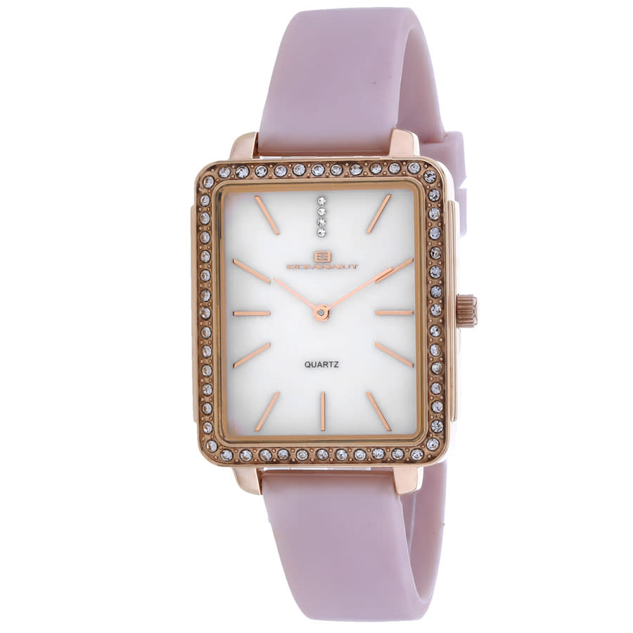 Shop Oceanaut Adorn Quartz White Dial Ladies Watch Oc0276 In Gold Tone / Purple / Rose / Rose Gold Tone / White