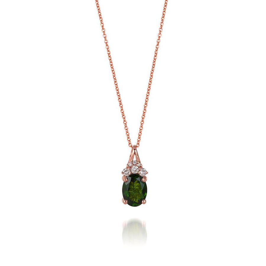 Le Vian Ladies' Semi Precious Fashion Pendant In 14k Strawberry Gold In Green