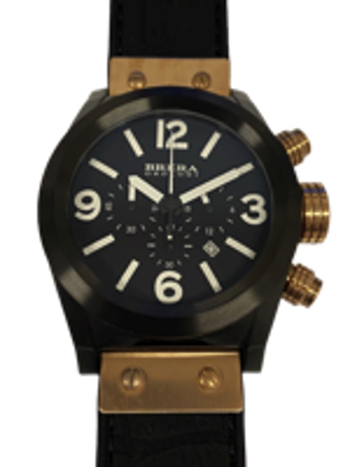 Brera Orologi Eterno Chronograph Quartz Black Dial Mens Watch Bretc4595 In Black,white