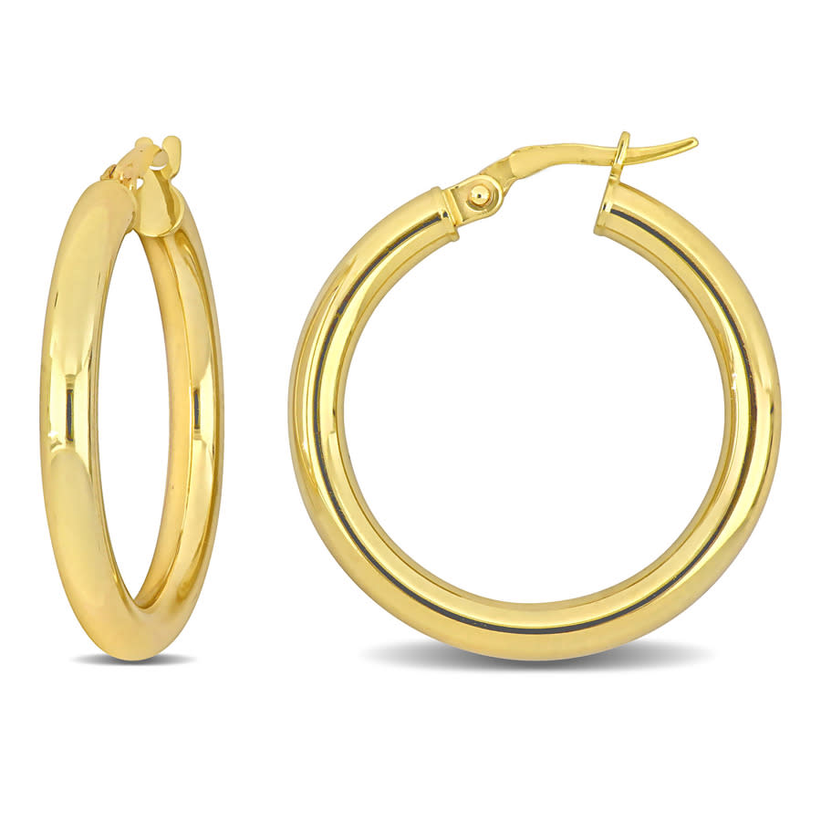 Amour 26mm Hoop Earrings In 14k Yellow Gold (3.5mm Wide)