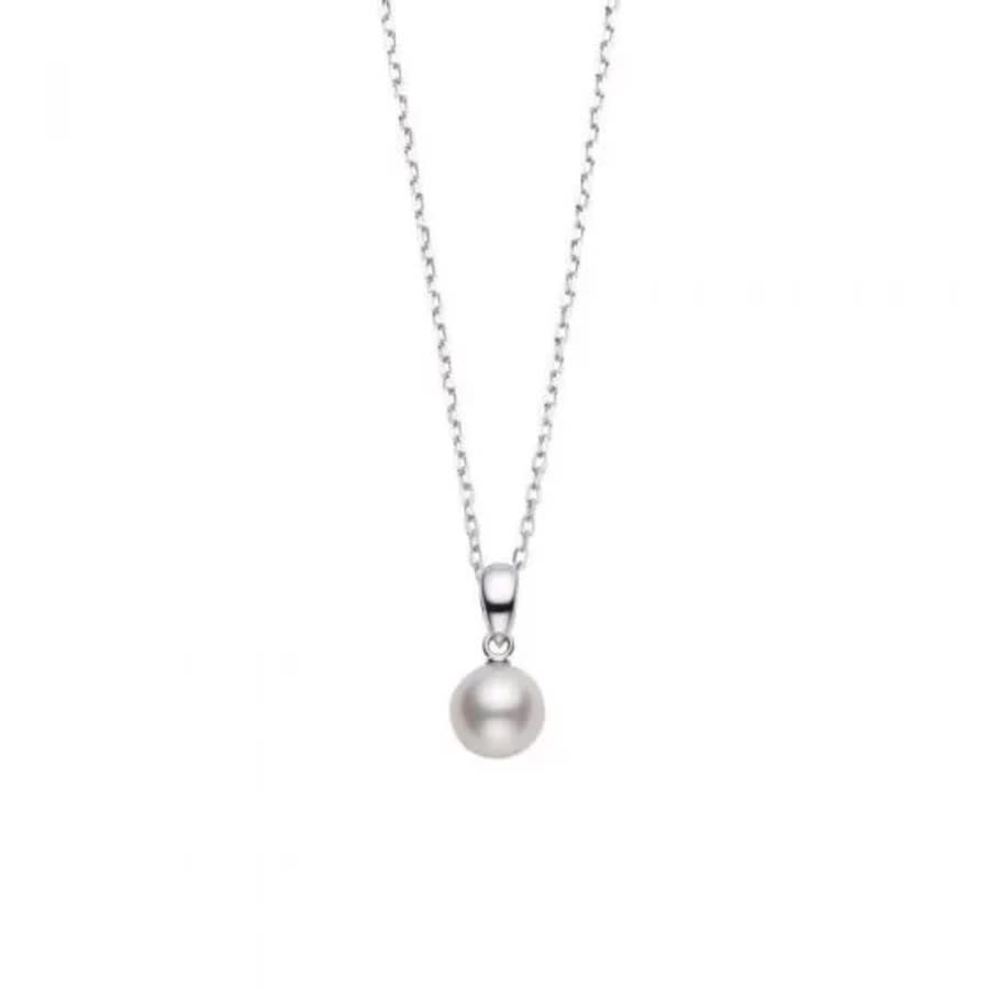 Mikimoto 7mm A+ Grade Akoya Cultured Pearl Pendant In 18k White Gold