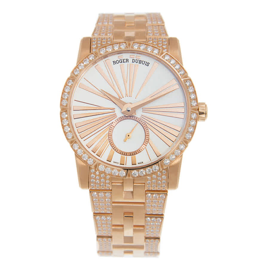 Shop Roger Dubuis Excalibur 36 Automatic Diamond White Dial Ladies Watch Rddbex0381 In Gold / Gold Tone / Rose / Rose Gold / Rose Gold Tone / White