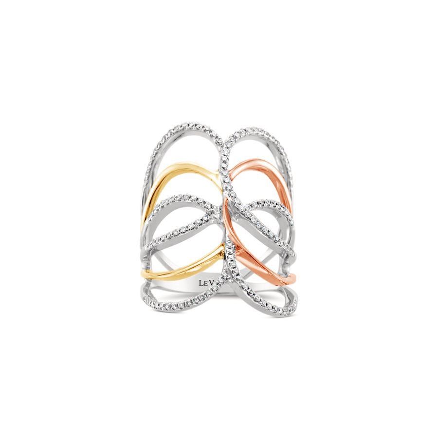 Le Vian Ladies Vanilla Diamonds Fashion Ring In 14k Tri Color Gold In White