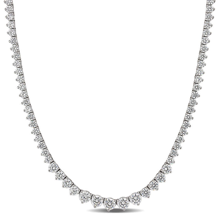 Amour Sterling Silver 27 Ct Cubic Zirconia Tennis Necklace In White