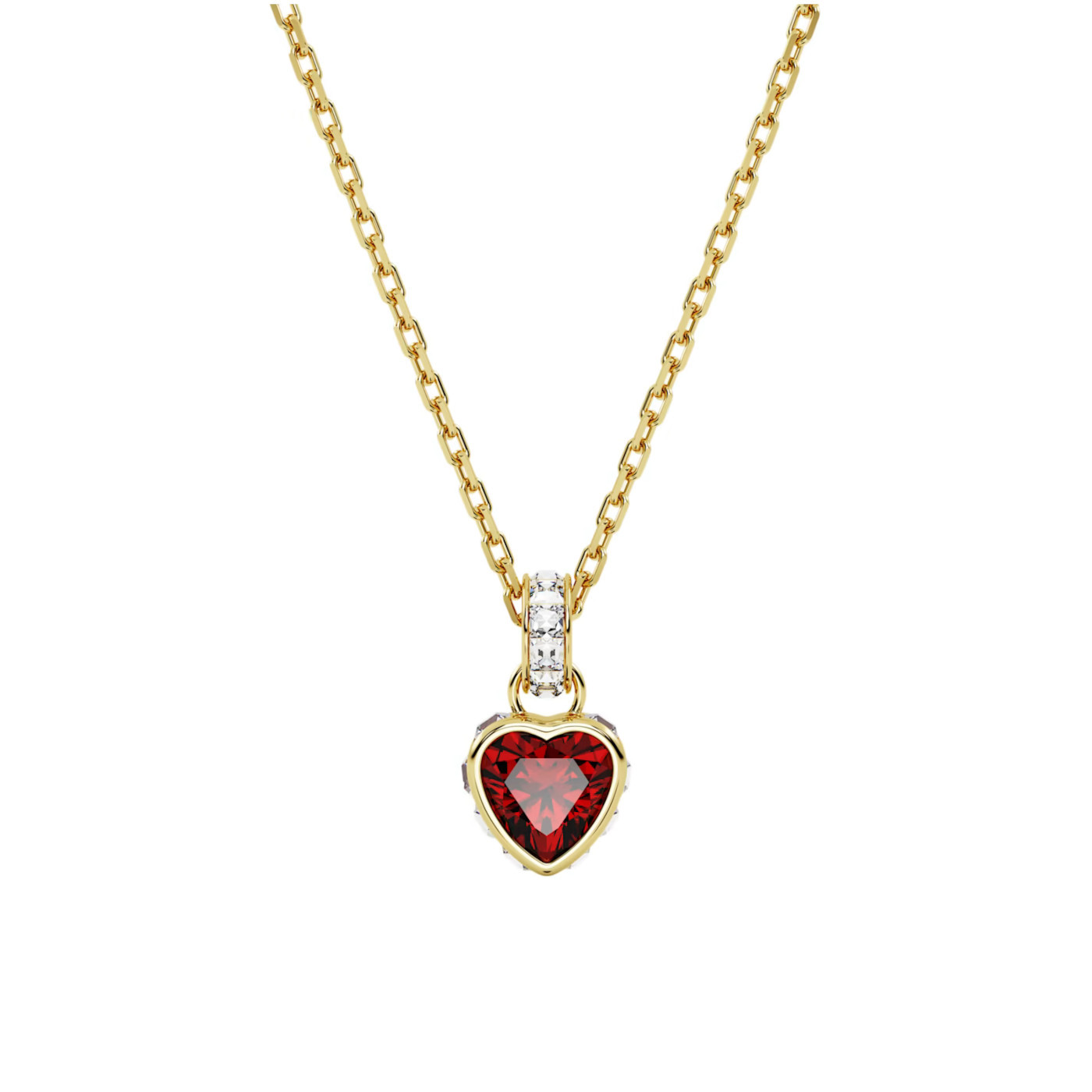 SWAROVSKI SWAROVSKI STILLA RED GOLD-TONE PLATED HEART PENDANT NECKLACE