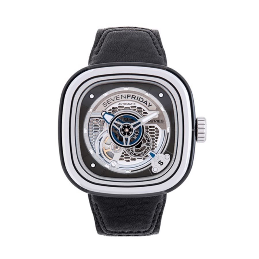 Sevenfriday Ps Series Automatic Grey Dial Men's Watch Ps1/01 In Black / Grey