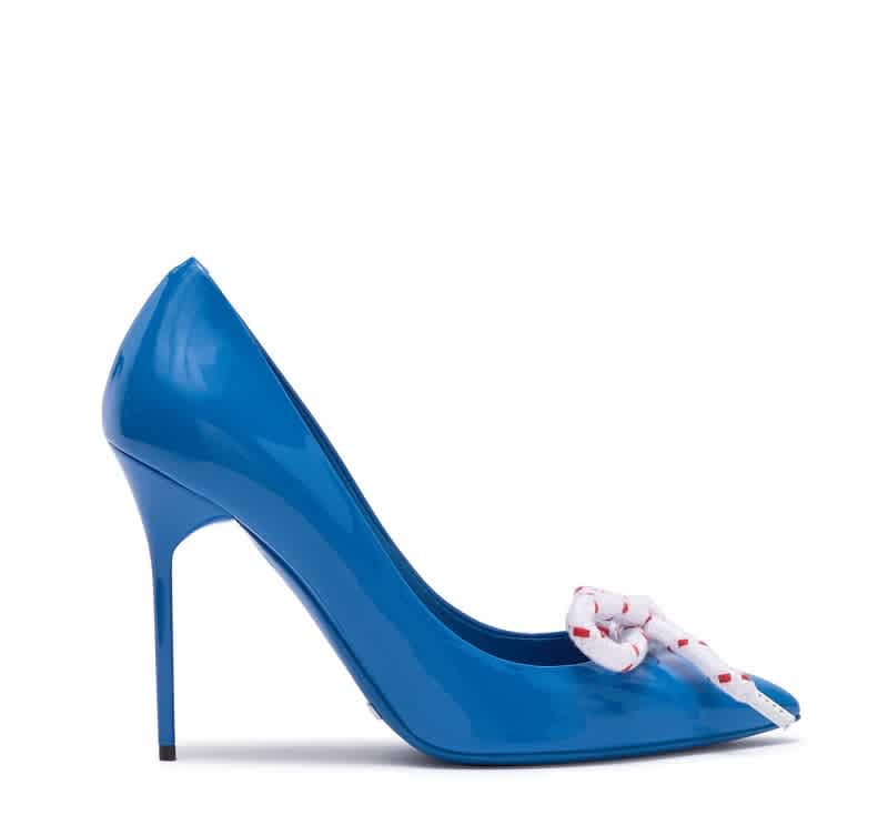 BURBERRY ROPE DETAIL PATENT LEATHER PUMPS