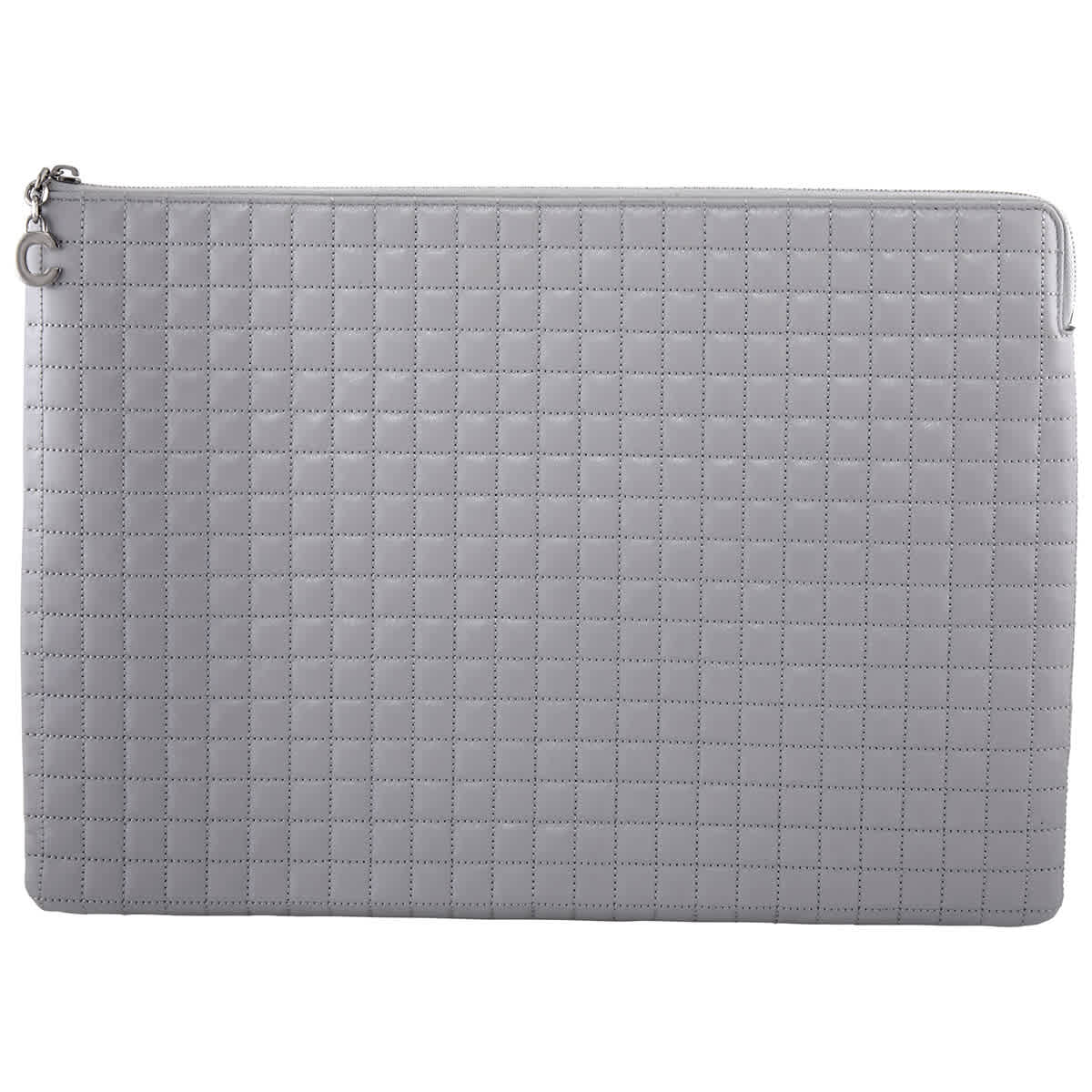 Celine C Charm Large Quilted Pouch- Grey