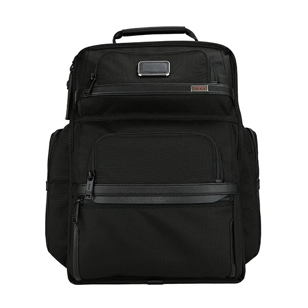Tumi Alpha 3 Leather Brief Backack In Black